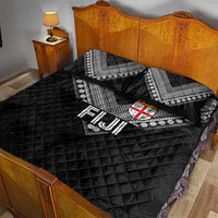 Rugby Fiji Quilt Bed Set Fijian Masi Tribal Sporty Style Black Color LT03 - Polynesian Pride