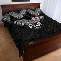 Rugby Fiji Quilt Bed Set Fijian Masi Tribal Sporty Style Black Color LT03 - Polynesian Pride