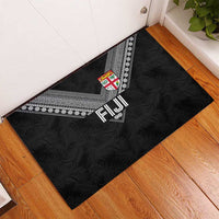 Rugby Fiji Rubber Doormat Fijian Masi Tribal Sporty Style Black Color LT03 - Polynesian Pride