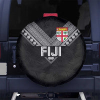 Rugby Fiji Spare Tire Cover Fijian Masi Tribal Sporty Style Black Color LT03 No hole Black - Polynesian Pride