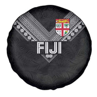Rugby Fiji Spare Tire Cover Fijian Masi Tribal Sporty Style Black Color LT03 - Polynesian Pride