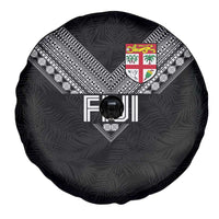 Rugby Fiji Spare Tire Cover Fijian Masi Tribal Sporty Style Black Color LT03 - Polynesian Pride