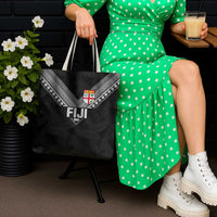Rugby Fiji Tote Bag Fijian Masi Tribal Sporty Style Black Color LT03 - Polynesian Pride