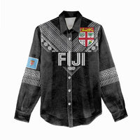 Custom Rugby Fiji Women Casual Shirt Fijian Masi Tribal Sporty Style Black Color LT03 - Polynesian Pride