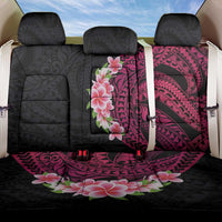 Hawaiian Tropical Plumeria Art Polynesian Tattoo Back Car Seat Cover Black and Bright Pink Color LT03 One Size Pink - Polynesian Pride