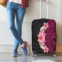Hawaiian Tropical Plumeria Art Polynesian Tattoo Luggage Cover Black and Bright Pink Color LT03 - Polynesian Pride