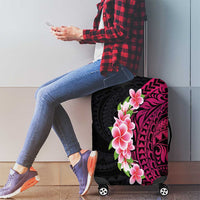 Hawaiian Tropical Plumeria Art Polynesian Tattoo Luggage Cover Black and Bright Pink Color LT03 - Polynesian Pride