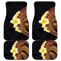 Hawaiian Tropical Plumeria Art Polynesian Tattoo Car Mats Black and Autumn Color Theme LT03 - Polynesian Pride