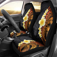 Hawaiian Tropical Plumeria Art Polynesian Tattoo Car Seat Cover Black and Autumn Color Theme LT03 - Polynesian Pride