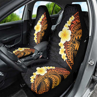 Hawaiian Tropical Plumeria Art Polynesian Tattoo Car Seat Cover Black and Autumn Color Theme LT03 - Polynesian Pride