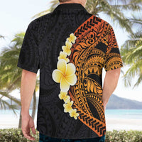 Hawaiian Tropical Plumeria Art Polynesian Tattoo Hawaiian Shirt Black and Autumn Color Theme LT03 - Polynesian Pride
