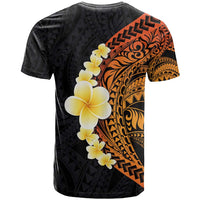 Hawaiian Tropical Plumeria Art Polynesian Tattoo T Shirt Black and Autumn Color Theme LT03 - Polynesian Pride