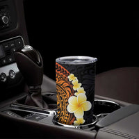 Hawaiian Tropical Plumeria Art Polynesian Tattoo Tumbler Cup Black and Autumn Color Theme LT03 - Polynesian Pride