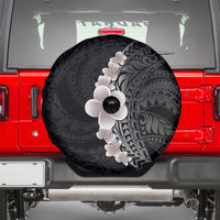 Hawaiian Tropical Plumeria Art Polynesian Tattoo Spare Tire Cover Grayscale Color LT03 - Polynesian Pride