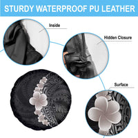 Hawaiian Tropical Plumeria Art Polynesian Tattoo Spare Tire Cover Grayscale Color LT03 - Polynesian Pride