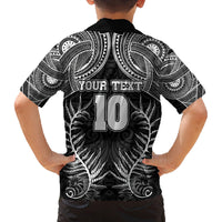 Custom New Zealand Rugby Family Matching Off Shoulder Maxi Dress and Hawaiian Shirt Aotearoa Champion Cup History with Silver Fern LT03 - Polynesian Pride
