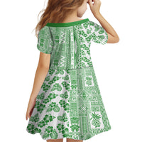 Hawaii Family Matching Tank Maxi Dress and Hawaiian Shirt Aloha Tropical Plants Tribal Pattern Green Version LT03 - Polynesian Pride