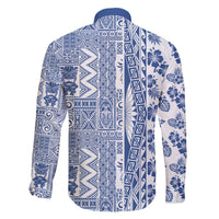Hawaii Family Matching Mermaid Dress and Hawaiian Shirt Aloha Tropical Plants Tribal Pattern Blue Version LT03 - Polynesian Pride