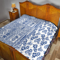 Hawaii Quilt Aloha Tropical Plants Tribal Pattern Blue Version LT03 - Polynesian Pride