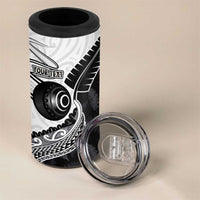 Personalised Aotearoa Lawn Bowls 4 in 1 Can Cooler Tumbler Maori and Silver Fern Half Style LT03 - Polynesian Pride