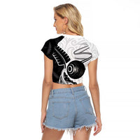 Personalised Aotearoa Lawn Bowls Raglan Cropped T Shirt Maori and Silver Fern Half Style LT03 - Polynesian Pride