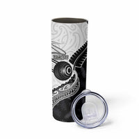 Personalised Aotearoa Lawn Bowls Skinny Tumbler Maori and Silver Fern Half Style LT03 - Polynesian Pride