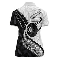 Personalised Aotearoa Lawn Bowls Women Polo Shirt Maori and Silver Fern Half Style LT03 - Polynesian Pride