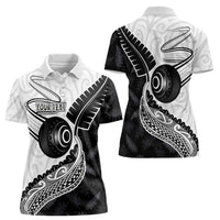 Personalised Aotearoa Lawn Bowls Women Polo Shirt Maori and Silver Fern Half Style LT03 - Polynesian Pride