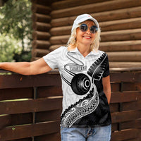 Personalised Aotearoa Lawn Bowls Women Polo Shirt Maori and Silver Fern Half Style LT03 - Polynesian Pride