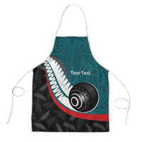 Personalised Aotearoa Lawn Bowls Apron Maori and Silver Fern Sporty Style Teal Color LT03 Teal - Polynesian Pride