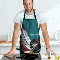 Personalised Aotearoa Lawn Bowls Apron Maori and Silver Fern Sporty Style Teal Color LT03 - Polynesian Pride