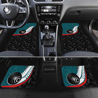 Aotearoa Lawn Bowls Car Mats Maori and Silver Fern Sporty Style Teal Color LT03 Set 4pcs Teal - Polynesian Pride