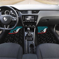 Aotearoa Lawn Bowls Car Mats Maori and Silver Fern Sporty Style Teal Color LT03 Set 2pcs - Front Teal - Polynesian Pride