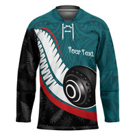 Personalised Aotearoa Lawn Bowls Hockey Jersey Maori and Silver Fern Sporty Style Teal Color LT03 Unisex Teal - Polynesian Pride