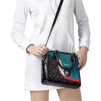 Personalised Aotearoa Lawn Bowls Shoulder Handbag Maori and Silver Fern Sporty Style Teal Color LT03 - Polynesian Pride