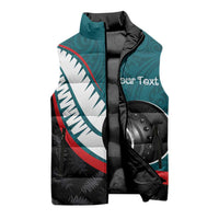 Personalised Aotearoa Lawn Bowls Sleeveless Puffer Jacket Maori and Silver Fern Sporty Style Teal Color LT03 - Polynesian Pride