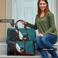Personalised Aotearoa Lawn Bowls Travel Bag Maori and Silver Fern Sporty Style Teal Color LT03 - Polynesian Pride