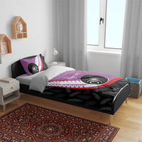 Personalised Aotearoa Lawn Bowls Bedding Set Maori and Silver Fern Sporty Style Pink Color LT03 - Polynesian Pride