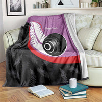 Personalised Aotearoa Lawn Bowls Blanket Maori and Silver Fern Sporty Style Pink Color LT03 Pink - Polynesian Pride