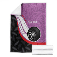 Personalised Aotearoa Lawn Bowls Blanket Maori and Silver Fern Sporty Style Pink Color LT03 - Polynesian Pride