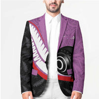 Personalised Aotearoa Lawn Bowls Blazer Maori and Silver Fern Sporty Style Pink Color LT03 - Polynesian Pride