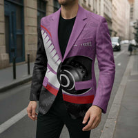 Personalised Aotearoa Lawn Bowls Blazer Maori and Silver Fern Sporty Style Pink Color LT03 - Polynesian Pride