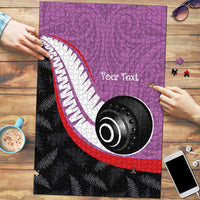 Personalised Aotearoa Lawn Bowls Puzzle Maori and Silver Fern Sporty Style Pink Color LT03 Pink - Polynesian Pride