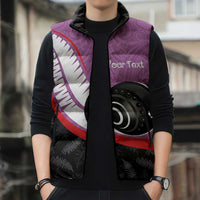 Personalised Aotearoa Lawn Bowls Sleeveless Puffer Jacket Maori and Silver Fern Sporty Style Pink Color LT03 - Polynesian Pride