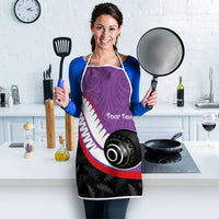Personalised Aotearoa Lawn Bowls Apron Maori and Silver Fern Sporty Style Purple Color LT03 - Polynesian Pride