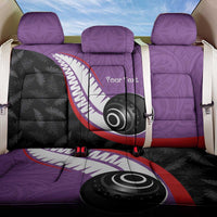 Personalised Aotearoa Lawn Bowls Back Car Seat Cover Maori and Silver Fern Sporty Style Purple Color LT03 One Size Purple - Polynesian Pride