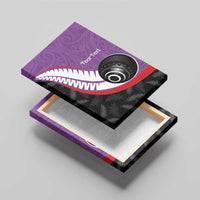 Personalised Aotearoa Lawn Bowls Canvas Wall Art Maori and Silver Fern Sporty Style Purple Color LT03 - Polynesian Pride
