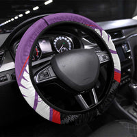 Aotearoa Lawn Bowls Steering Wheel Cover Maori and Silver Fern Sporty Style Purple Color LT03 Universal Fit Purple - Polynesian Pride
