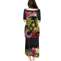 Hawaii Turtle Day Family Matching Puletasi and Hawaiian Shirt Polynesian Tattoo and Hibiscus Flowers LT03 - Polynesian Pride