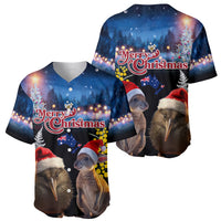 New Zealand and Australia Merry Christmas Baseball Jersey Kiwi Bird and Kangaroo Xmas Vibe LT03 - Polynesian Pride